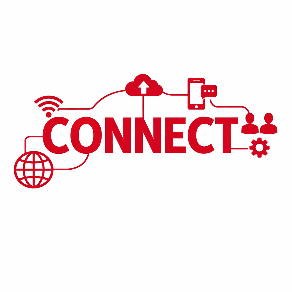 connect symbol using red font-3 connect symbol using red font-3